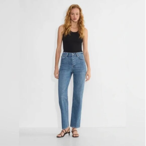 Aritzia Denim Forum The Arlo High Rise Straight Jeans 30L High Waist Size 25 - Picture 1 of 16